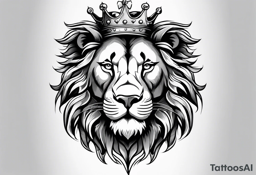Roaring Lion with crown tattoo idea