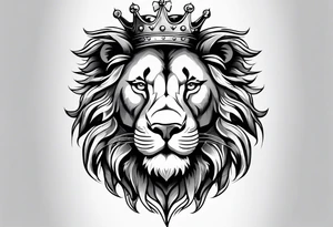 Roaring Lion with crown tattoo idea