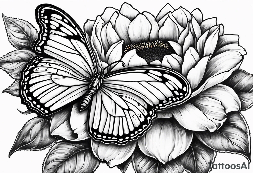 Butterfly sur sunflower et rose flower et bleu flower rose en dessous un livre qui est à  côté d'une camera tattoo idea