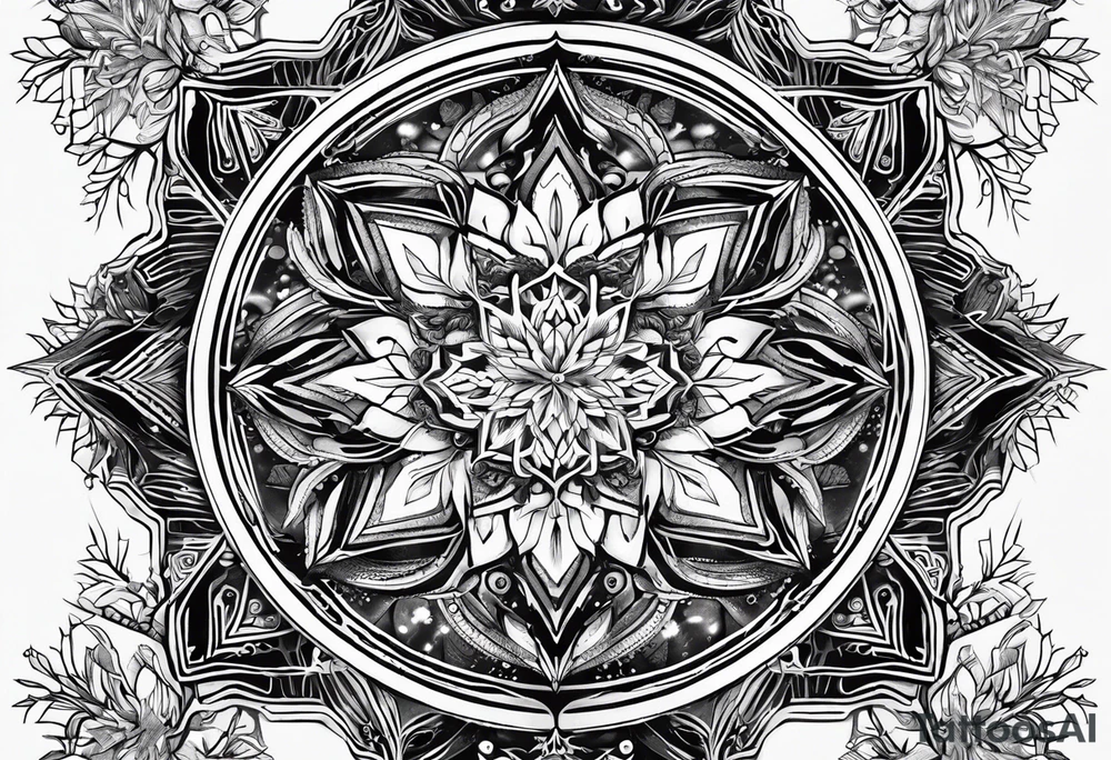 Aggressive Snowflake mandala tattoo idea
