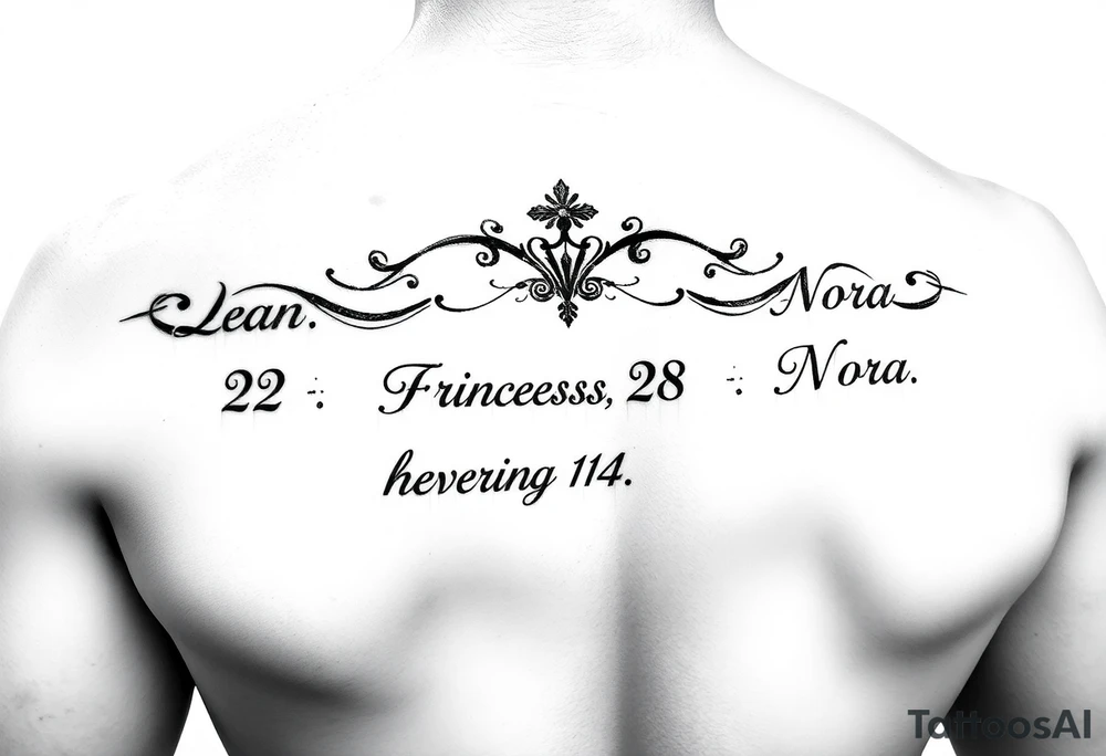 Meaning of names Jean God is gracious February 26, Sara Princess January 28, Nora honor and light August 14 tattoo idea