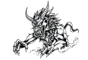 a Japanese folklore demon from old times tattoo idea