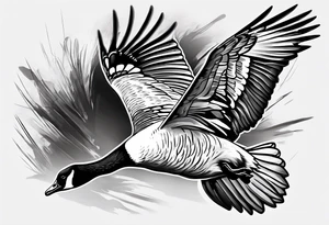 canadian goose trying to fly tattoo idea
