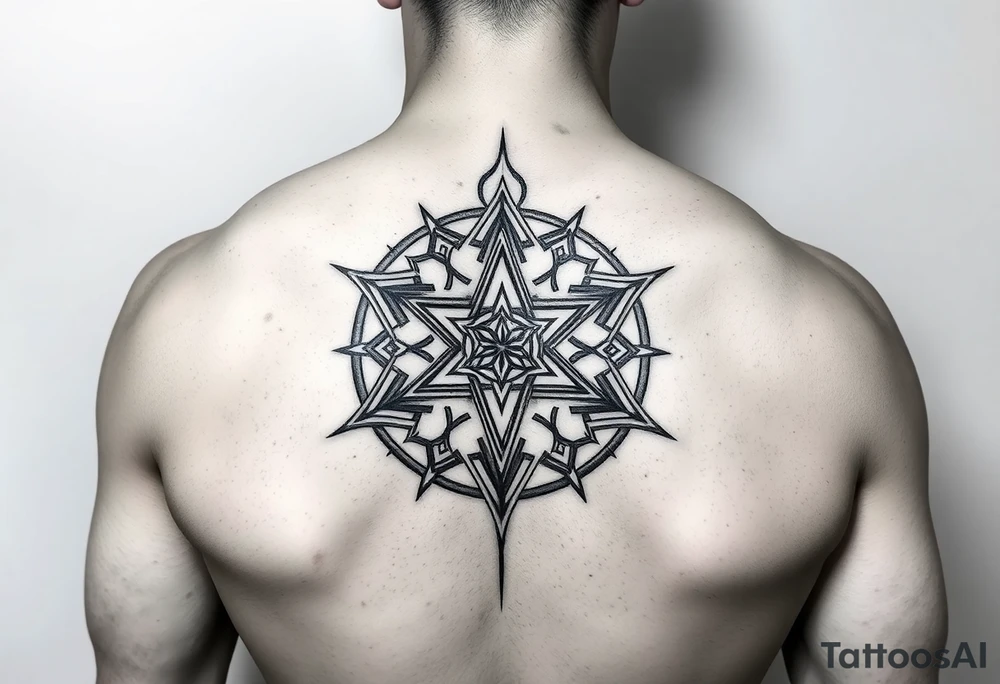 3D merkaba symnol tattoo idea