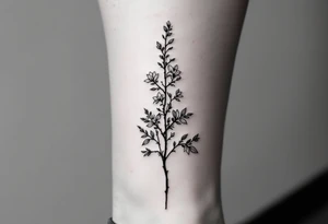 design very minimal Spring tatoo vertically for ankle. very minimal tattoo idea