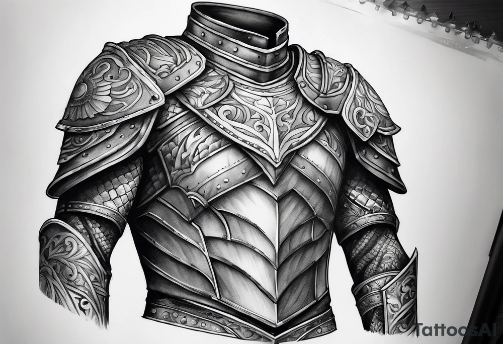 half sleeve, upper arm and shoulder, leather armor tattoo idea half sleeve, upper arm and shoulder, leather armor tattoo idea