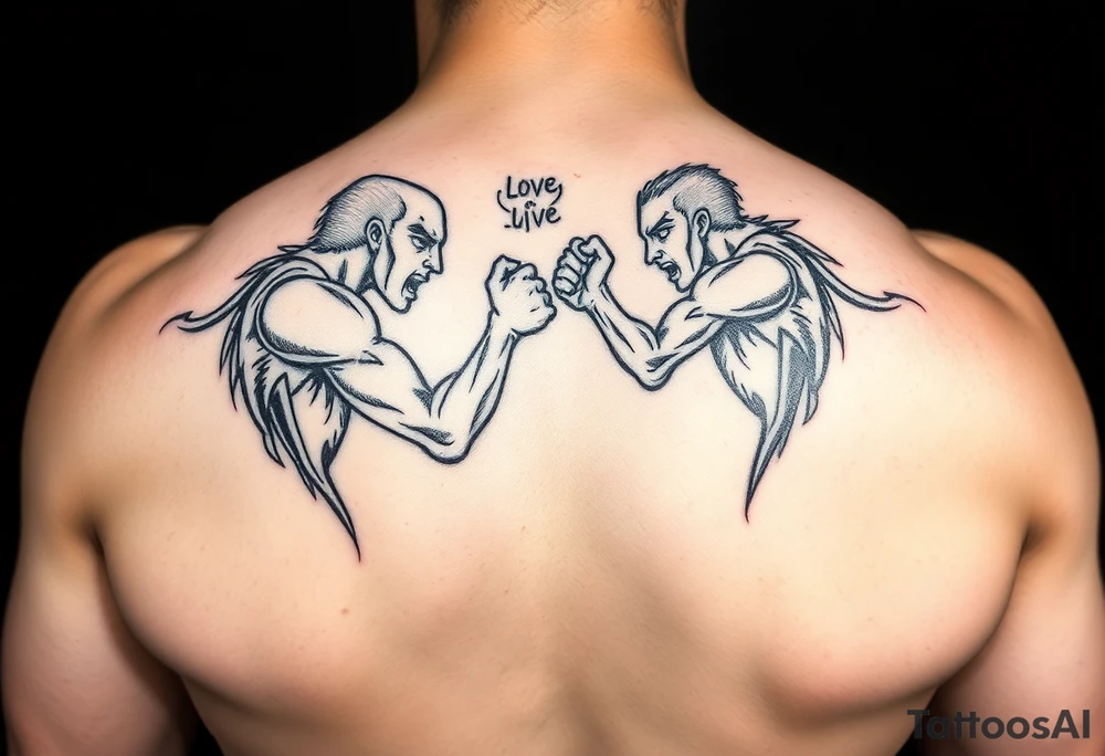 Love fighting tattoo idea