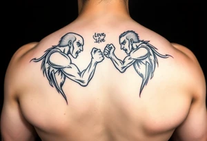 Love fighting tattoo idea