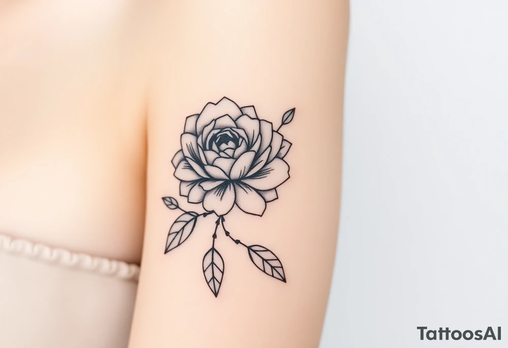 rose and chrysanthemum tattoo idea