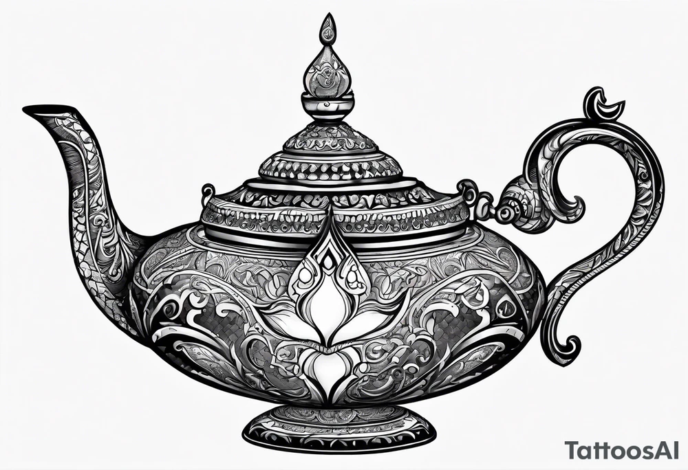 magic lamp with message prince ali tattoo idea