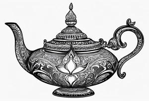 magic lamp with message prince ali tattoo idea