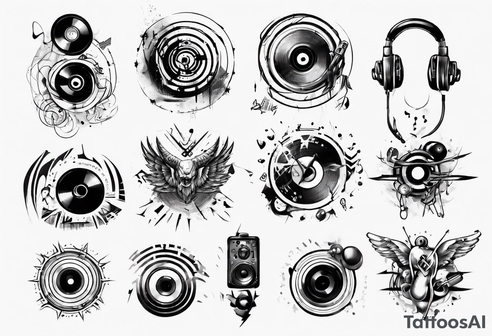 techno music sound tattoo idea