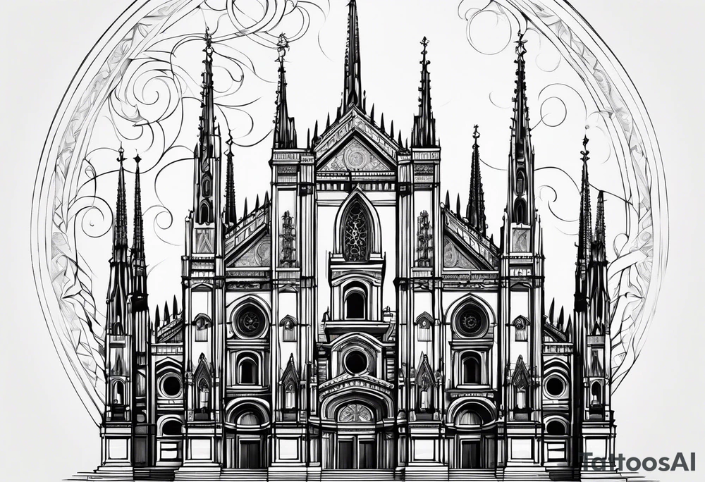 duomo of milano stylized tattoo idea