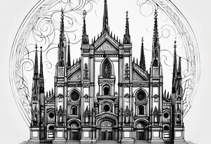 duomo of milano stylized tattoo idea