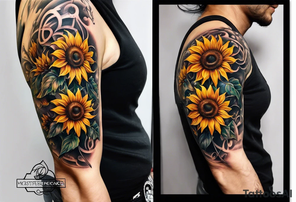 a sunflower tattoo idea