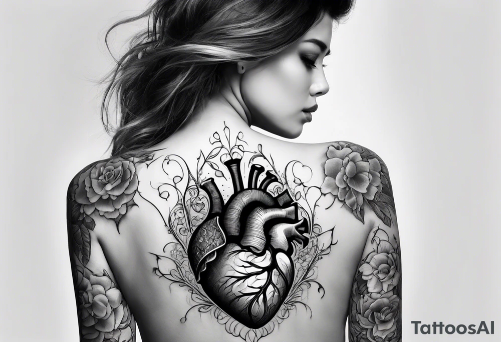 broken rib cage exposing heart tattoo idea