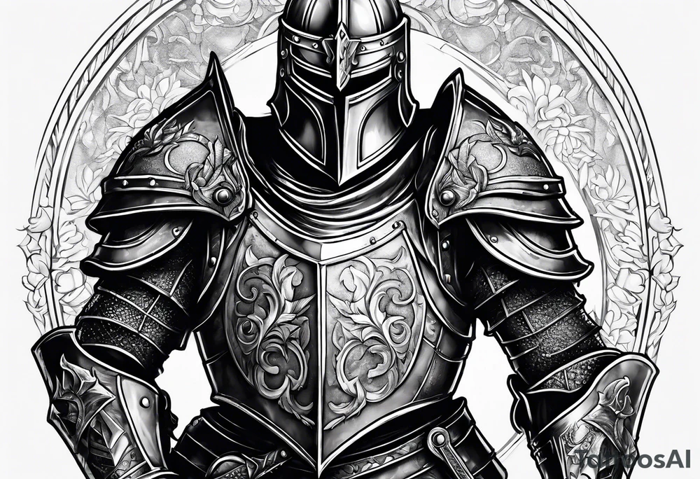 knight with heavy armor tattoo idea