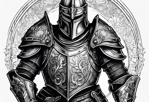 knight with heavy armor tattoo idea