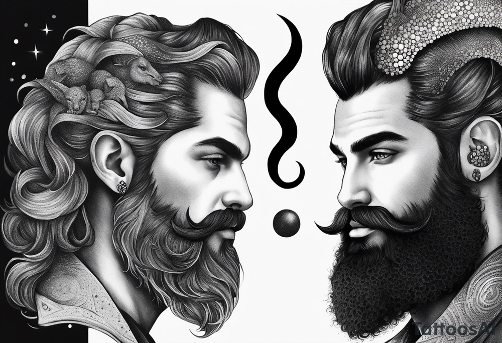 capricorn with beard tattoo idea