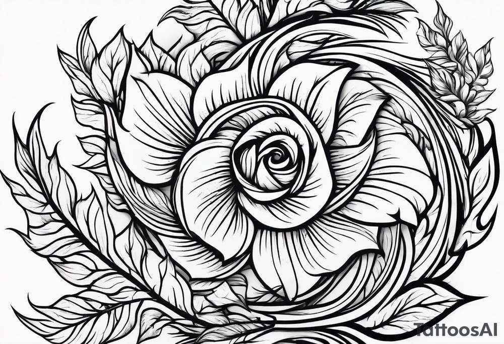 Leaves swirling in the wind tattoo idea
