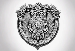 Valhalla viking gods shield tattoo idea