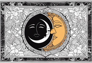 Sun and moon intertwined. tattoo idea