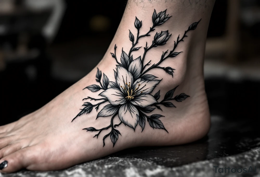 design Spring tatoo vertically for ankle tattoo idea