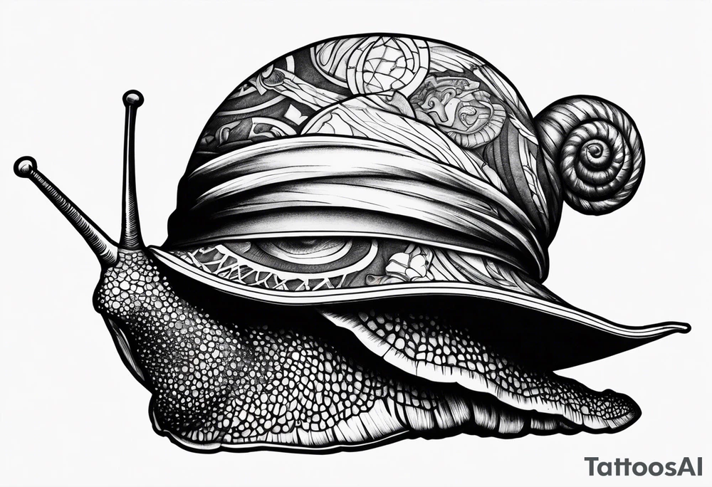 Snail with pirate hat tattoo idea