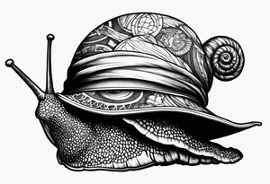 Snail with pirate hat tattoo idea