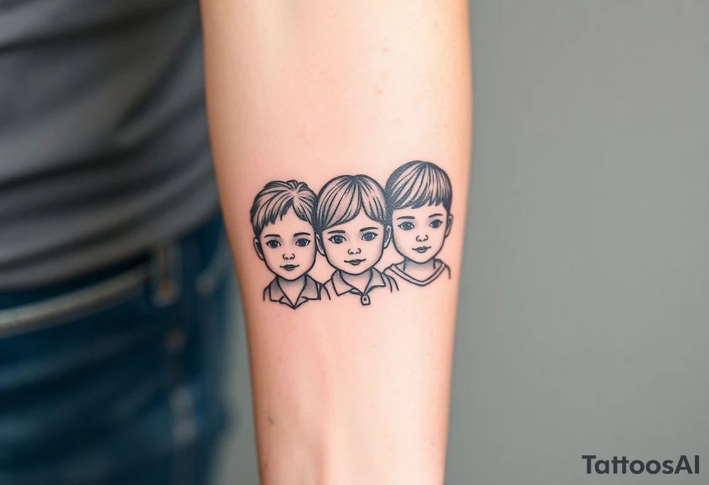 Traditional tattoo dedicated to my three kids tattoo idea