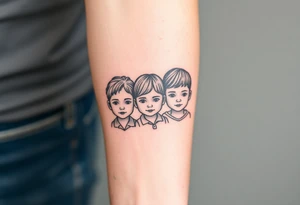 Traditional tattoo dedicated to my three kids tattoo idea