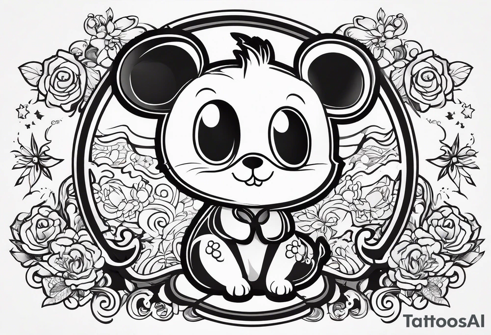 Пластилиновая мышка сидит и ест скитлз tattoo idea