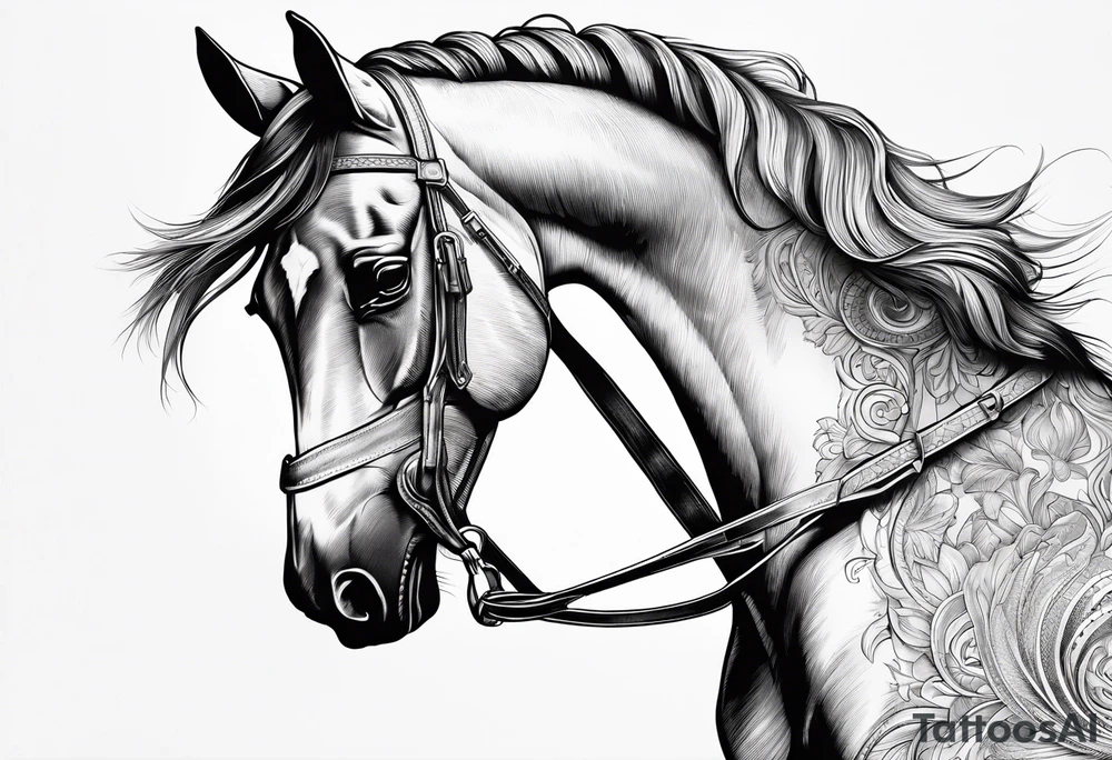 Linework horse tattoo idea