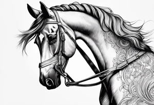 Linework horse tattoo idea