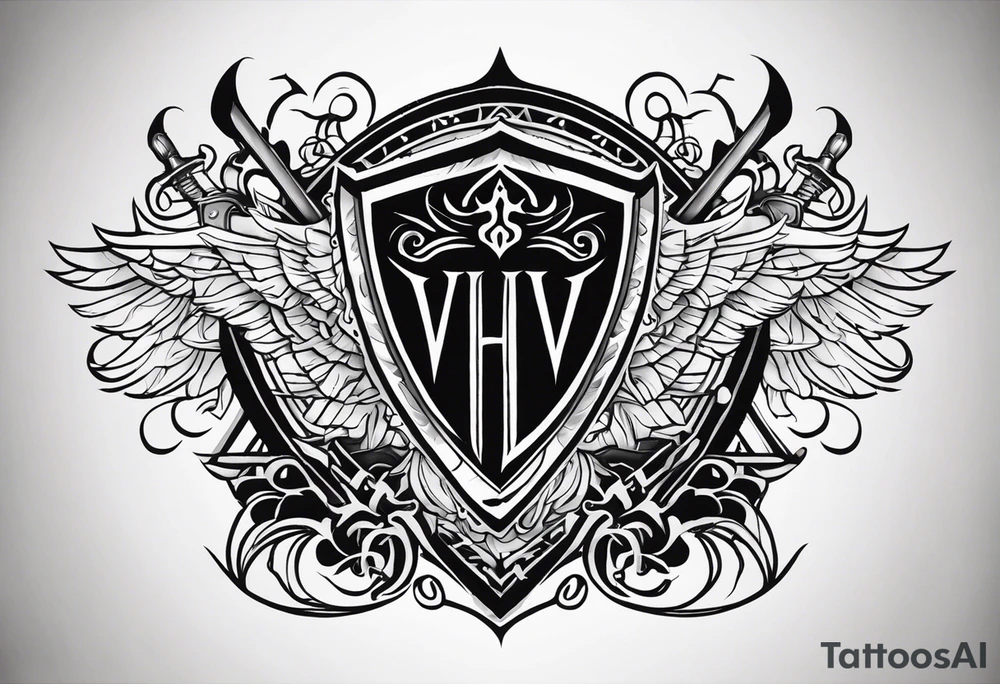 Valhalla sword shield tattoo idea