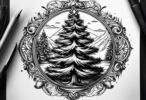 Christmas tree tattoo idea