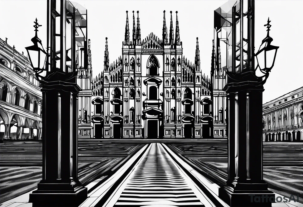 milan cathedral as if it were in the movie the nighmare before christmas tattoo idea