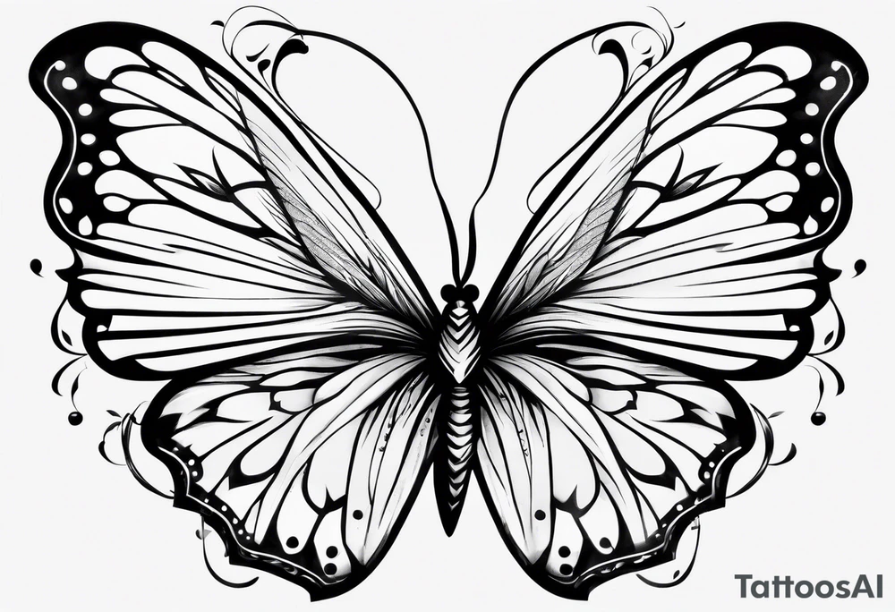 butterfly wings that makes a heart tattoo idea