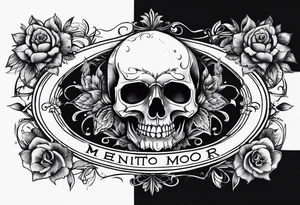 Memento mori writen skull sleeve tattoo design tattoo idea