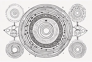 spiritual design made of black dots and circles tattoo idea