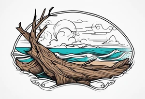 piece of driftwood tattoo idea