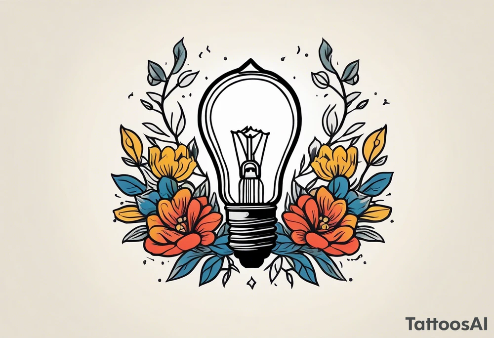 light bulb

old school vintage simple traditional design surrounded by vintage flowers


bold color simple tattoo idea