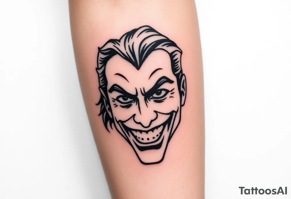 poker joker face tattoo idea