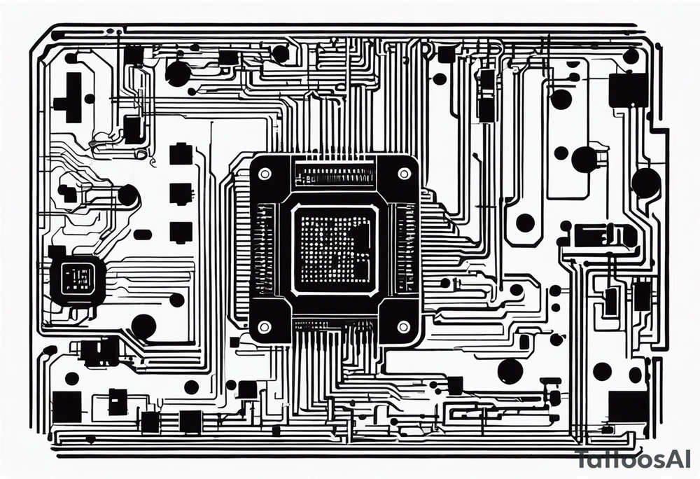 Futuristic Circuit Board tattoo idea