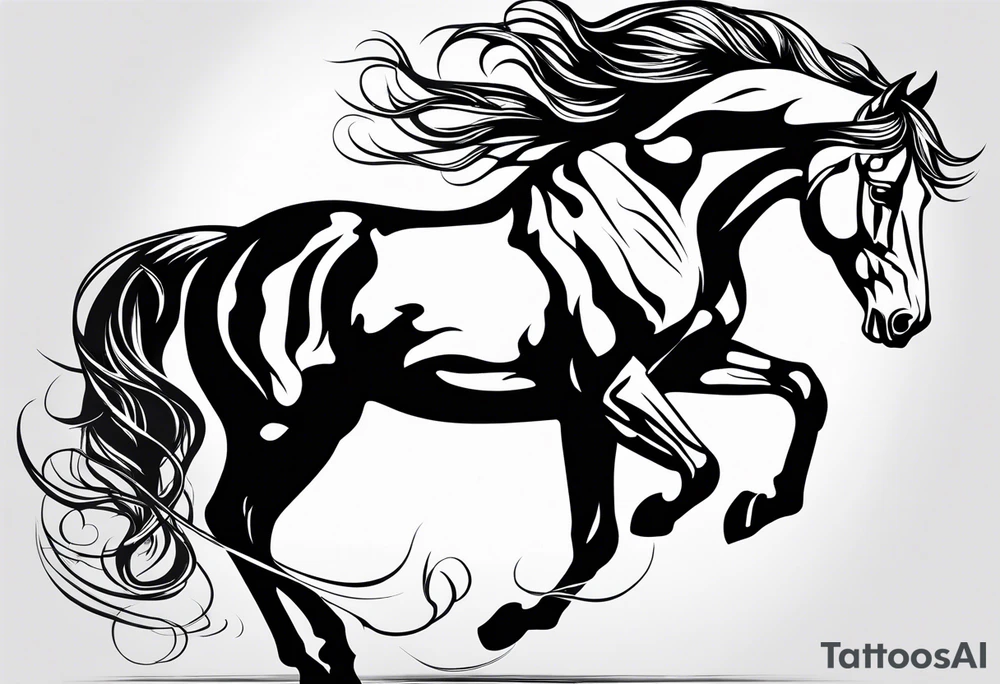 horse made out of fire tattoo idea