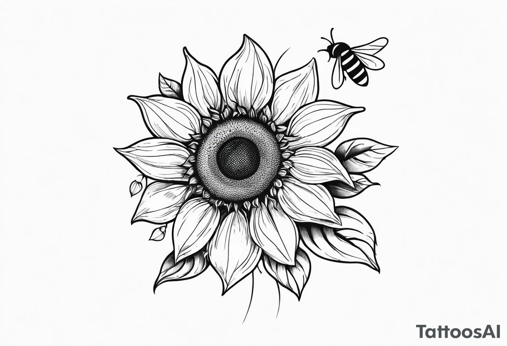 Sunflower and Bee tattoo idea