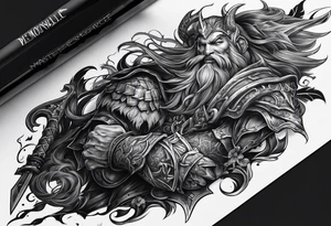 Unique demonslayer sleeve tattoo idea