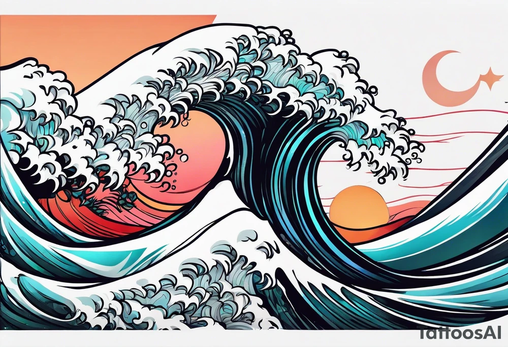 simple wave for outside forearm tattoo idea