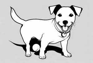 jack Russell with ball in its mouth tattoo idea