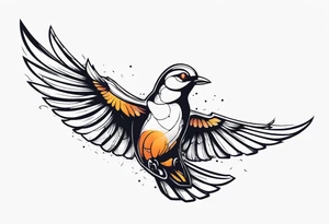 mechanical 
bird breaking free from chain tattoo idea
